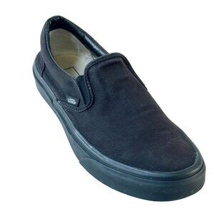 VANS Unisex Classic Slip-On Black Shoes Canvas Women’s Size 6.5 Men's Size 8